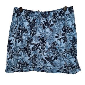 Toad & Co Leaf Print Skort Blue Outdoor Gorpcore Hiking Travel Medium